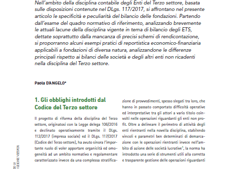 Financial statements of Foundations (non-profit): empirical analysis